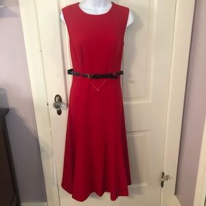 NWT Calvin Klein fit and flare dress. Gorgeous red